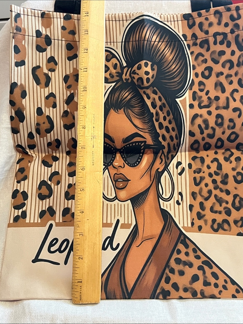 Fantastic Leopard Print Canvas Tote Bag - Fashionable Brown Print - Picture 4 of 7